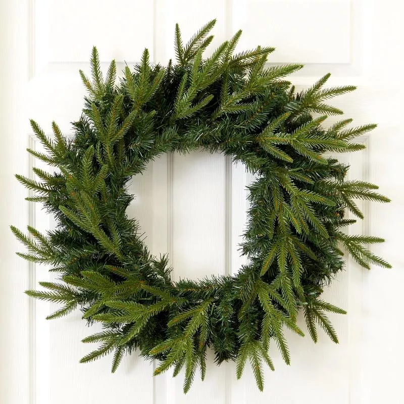 24-long-pine-artificial-christmas-wreath-with-35-clear-led-lights 24 Long Pine Artificial Christmas Wreath with 35 Clear LED Lights