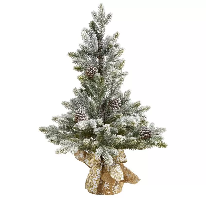 28-flocked-artificial-christmas-tree-with-pine-cones 28 Flocked Artificial Christmas Tree with Pine Cones