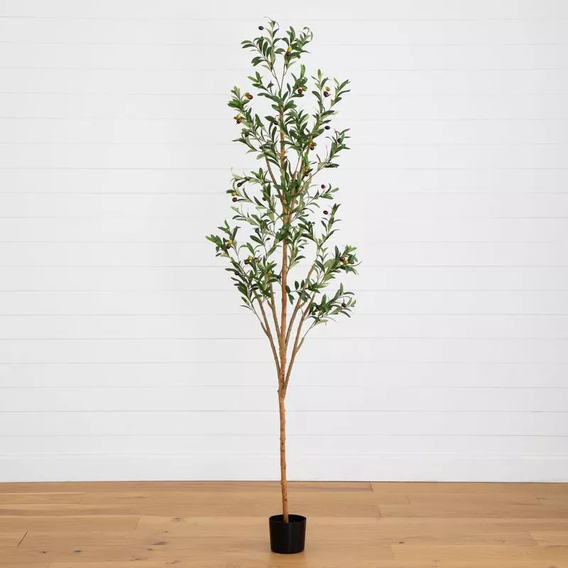 7-artificial-olive-tree-with-natural-trunk 7′ Artificial Olive Tree with Natural Trunk
