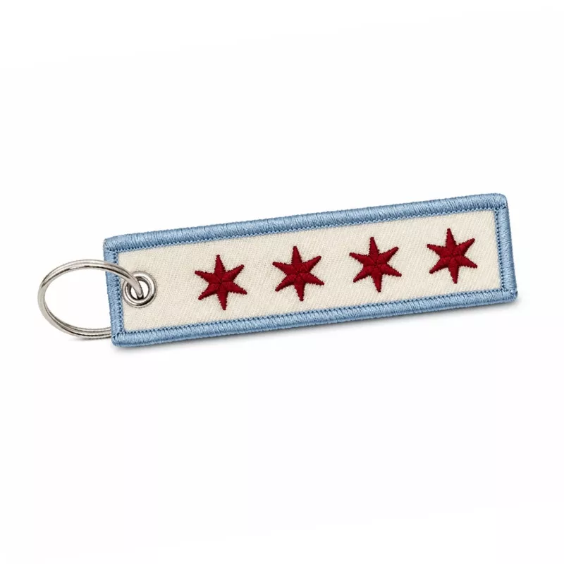 chicago-flag-embroideredkeychain Chicago Flag EmbroideredKeychain