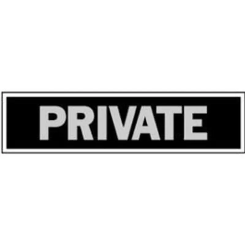 private-sign-black-aluminum-2-x-8-in “Private” Sign, Black Aluminum, 2 x 8-In.