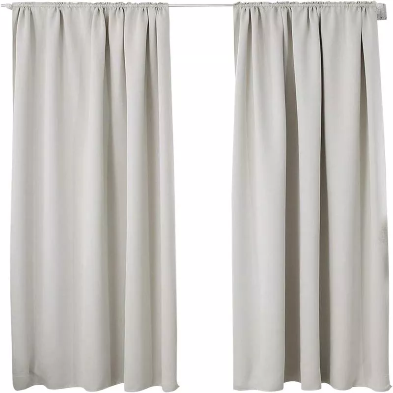 Rootz Premium Blackout Curtains – Privacy Curtains – Thermal Insulated Drapes – Blocks 90-95% Light – Energy Efficient – Noise Reduction – Easy Installation – 135cm x 245cm
