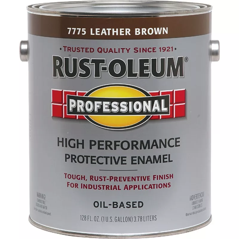 rust-oleum-professional-oil-based-gloss-protective-rust-control-enamel-leather-b Rust-Oleum Professional Oil Based Gloss Protective Rust Control Enamel, Leather Brown, 1 Gal.