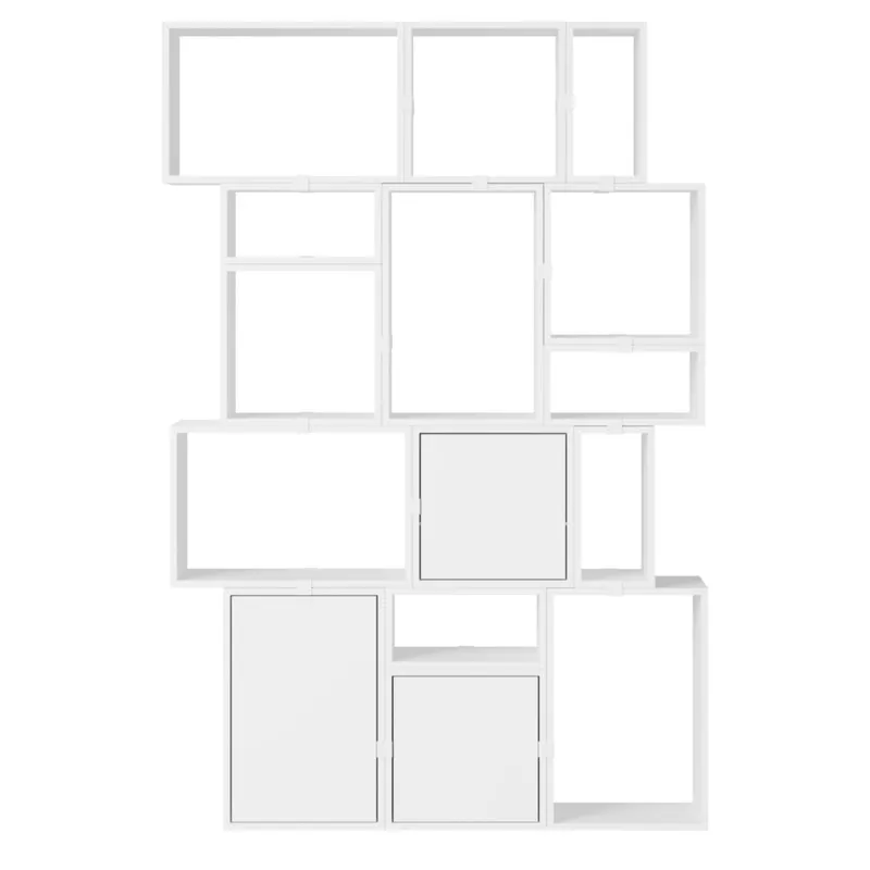 stacked-storage-system-bookcase-configuration-two-white Stacked Storage System | Bookcase | Configuration Two White
