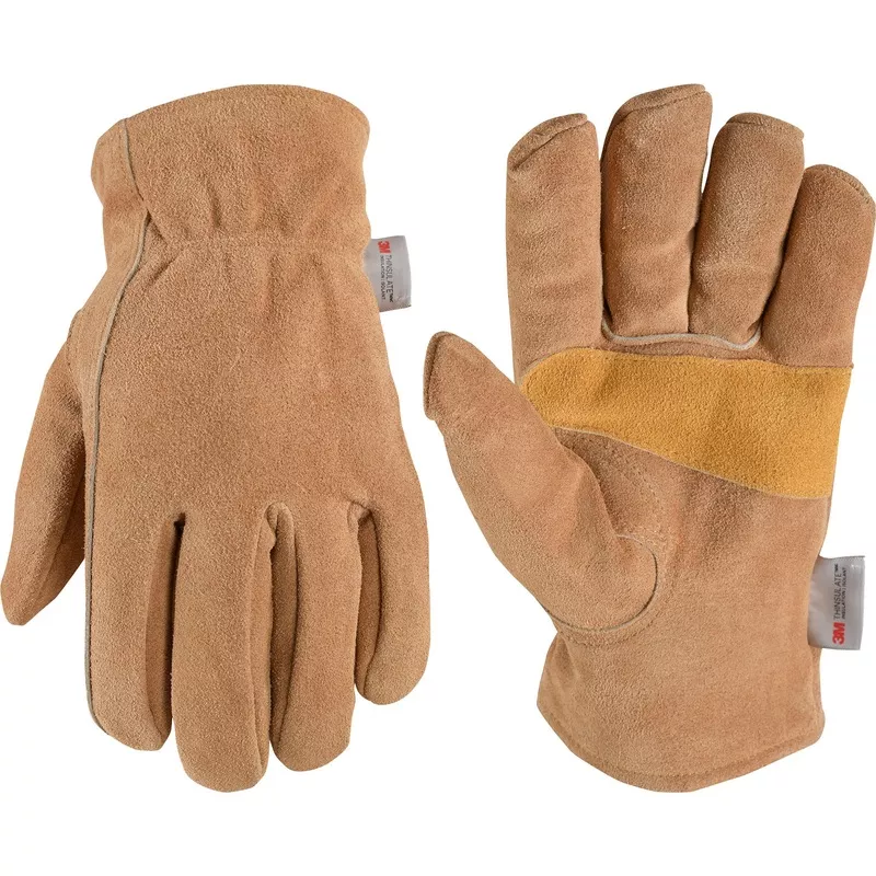 Wells Lamont Mens Cowhide Leather Shirred Wrist