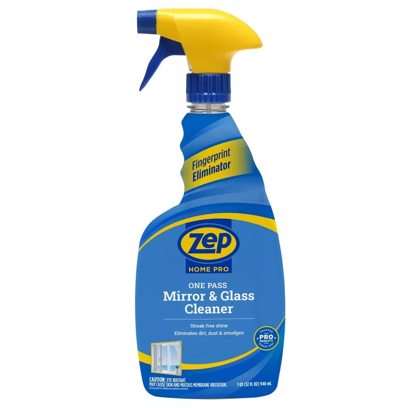 Zep Home Pro One Pass Mirror & Glass Cleaner – Streak Free Shine – 32 oz.