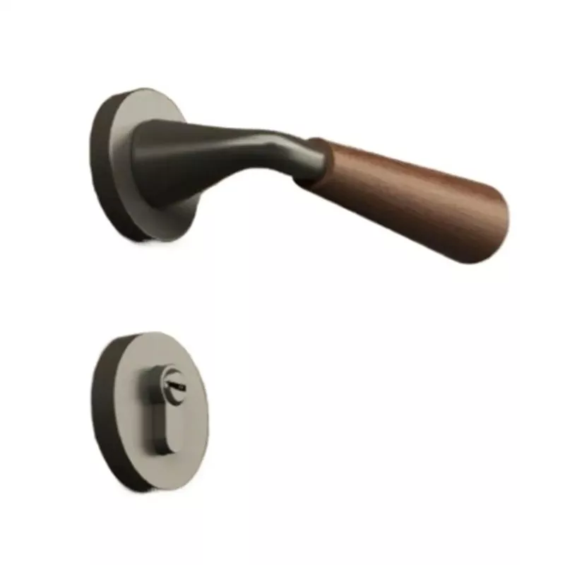 zinc-alloy-silent-door-lockset-with-split-handle-chinese-style-retro-universal-b Zinc Alloy Silent Door Lockset With Split Handle, Chinese Style Retro Universal Bedroom Hardware Kit With Keys, Durable Quiet Operation, Vintage Look For Home Or Office, Easy Install And Long Lasting
